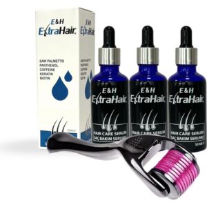 E&H Extrahair Hair Care Serum, 50 ml, 3 Pack + 1 Roller